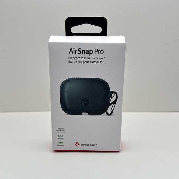 Twelve South, Black, AirSnap Pro Leather Case for AirPods Pro - Picture 1 of 3